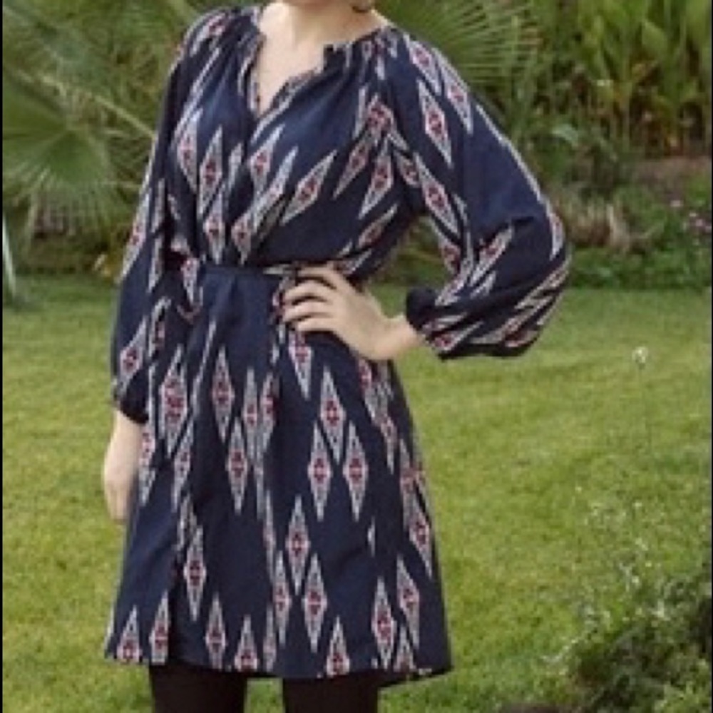 Beautiful Navy Ikat Pattern dress
